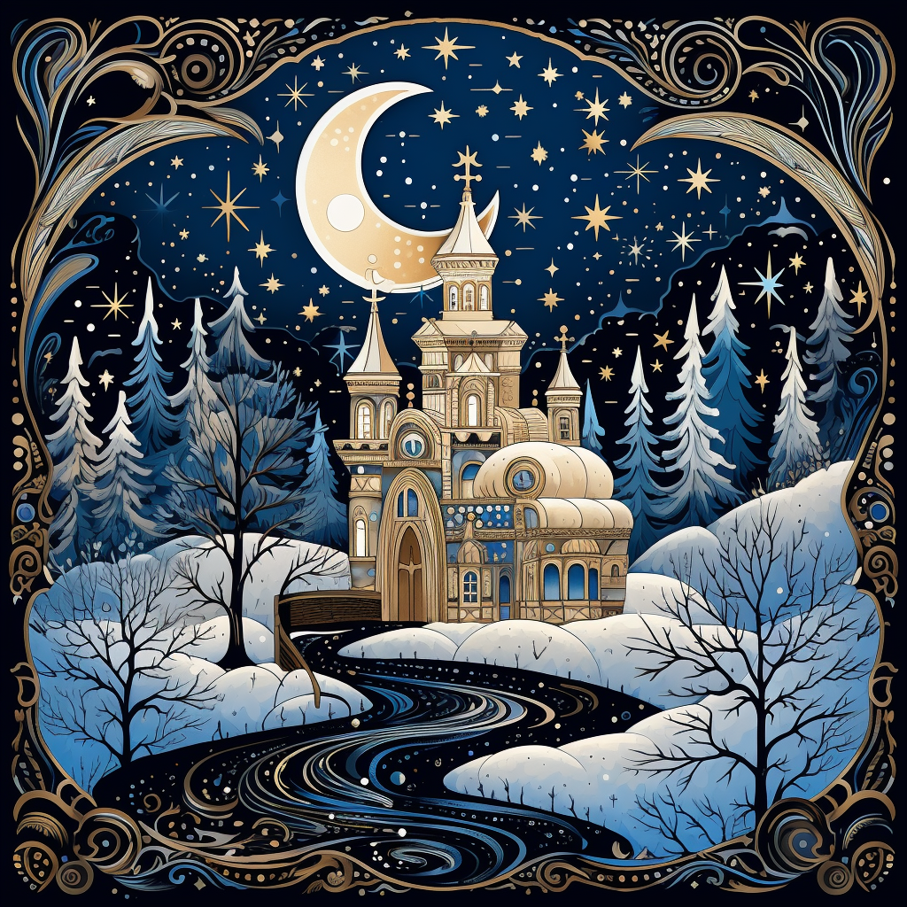 Snowy Blue Castle Diamond Art Kit