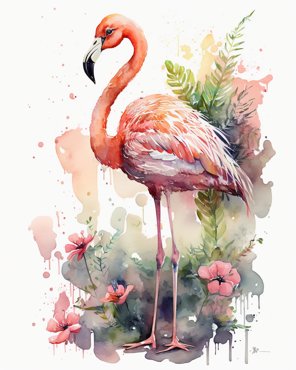 Flamingo Watercolor Diamond Art Kit