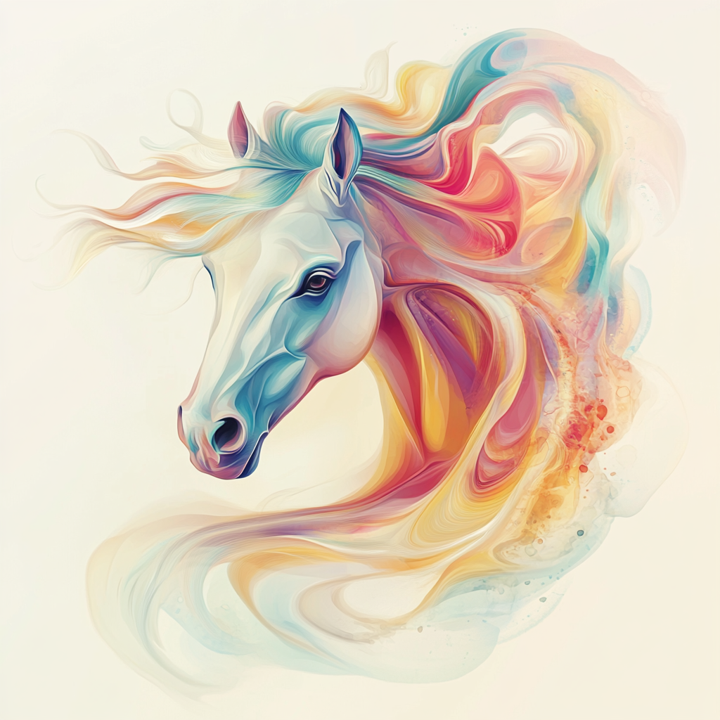 Swirling Paint Horsehead Diamond Art Kit