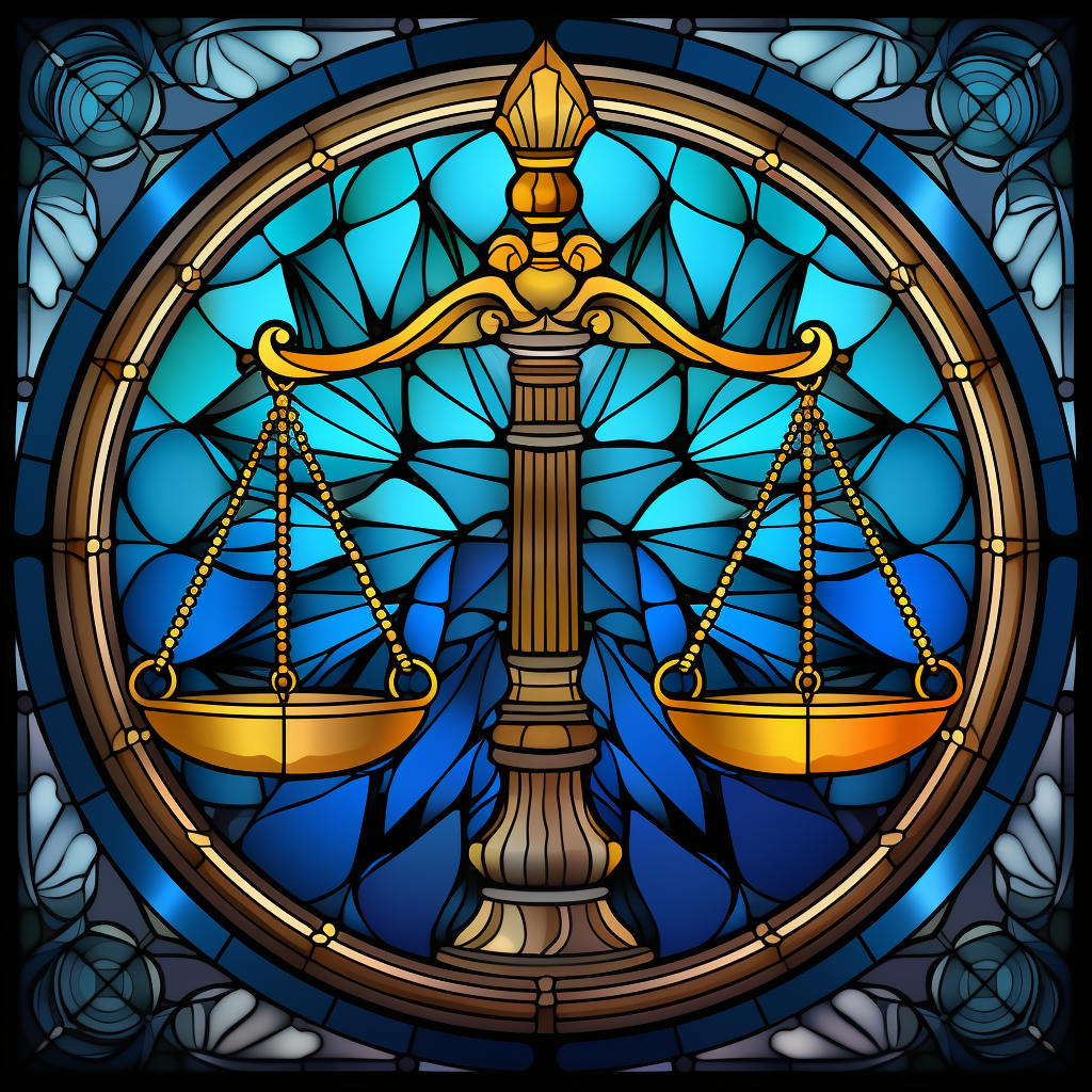 Blue Abstract Scales Of Justice Diamond Art Kit
