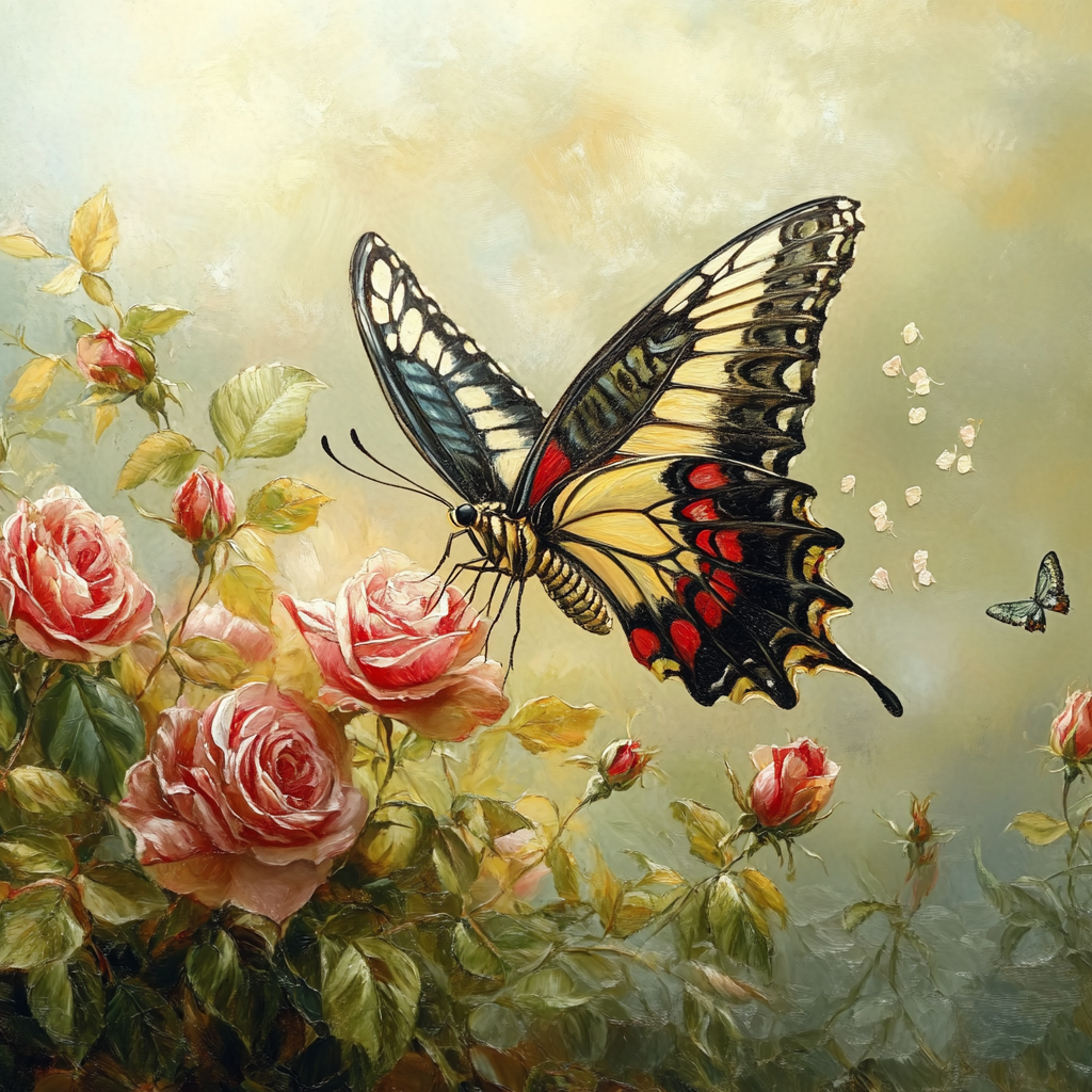 Perched Yellow Black Butterfly Diamond Art Kit