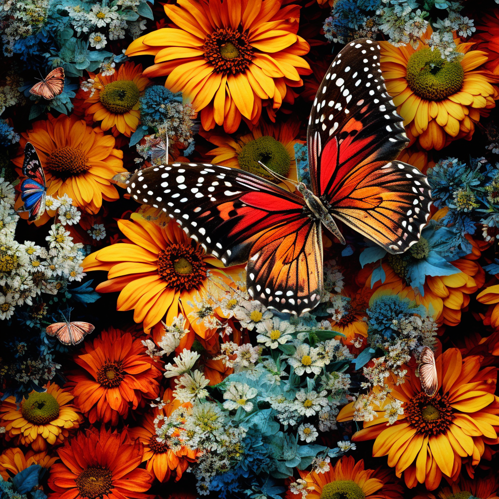 Orange Black Butterfly Diamond Art Kit