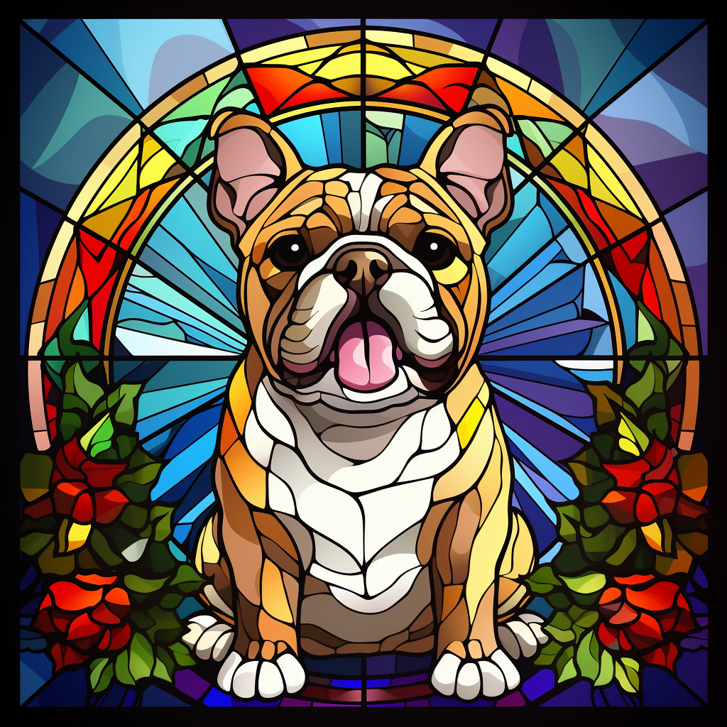 Colorful Bulldog Circle Abstract Diamond Art Kit