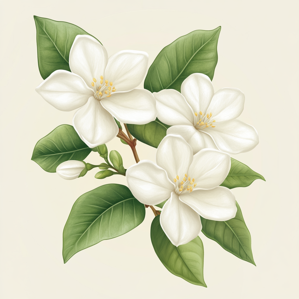 Three Jasmine Flowers Diamond Art Kit