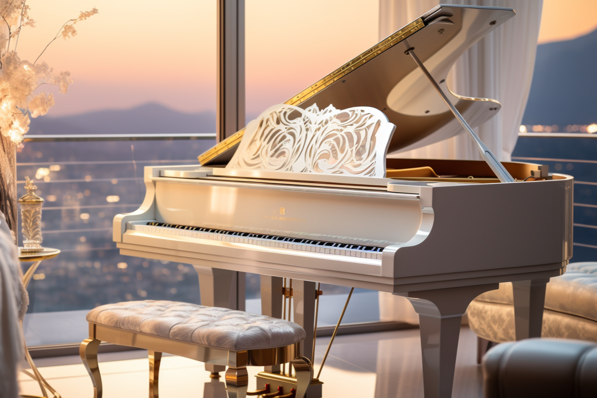 Pearl White Grand Piano Diamond Art Kit