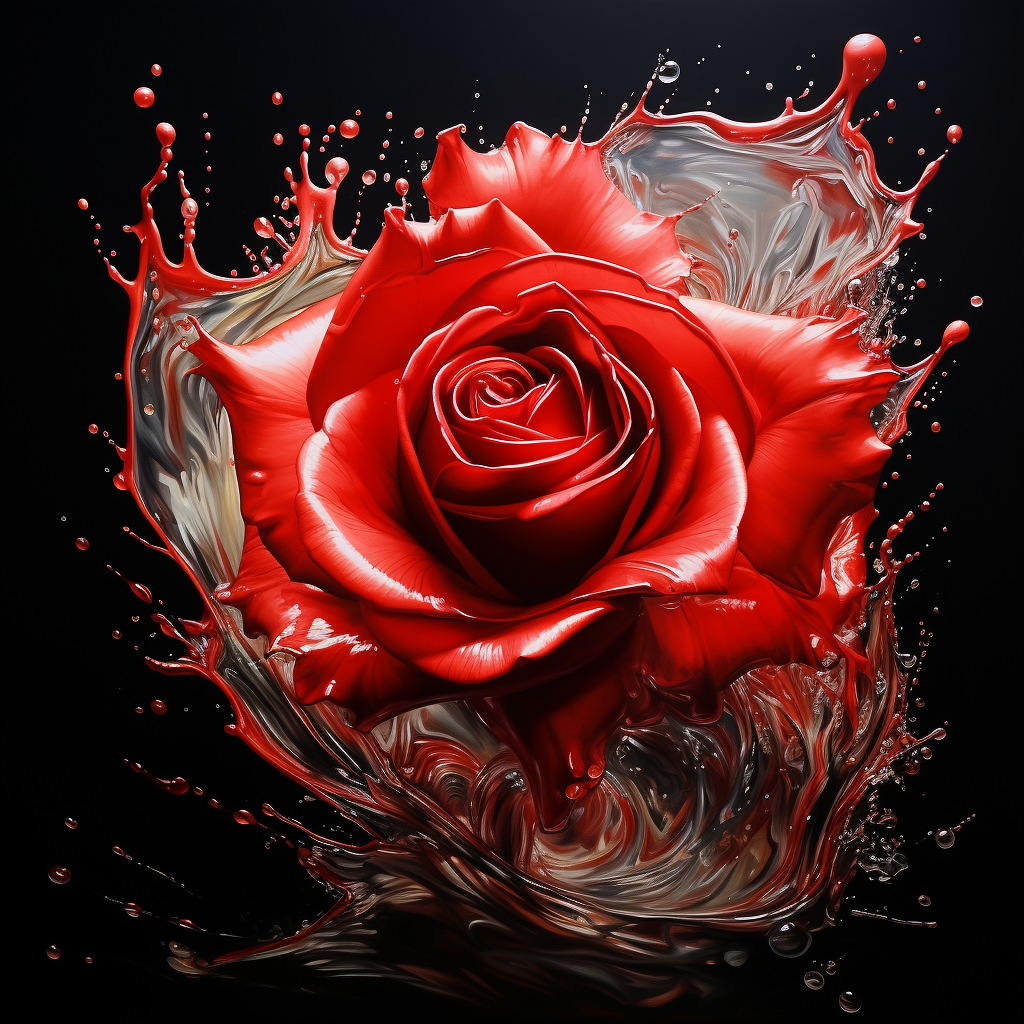 Red Rose Splash Diamond Art Kit