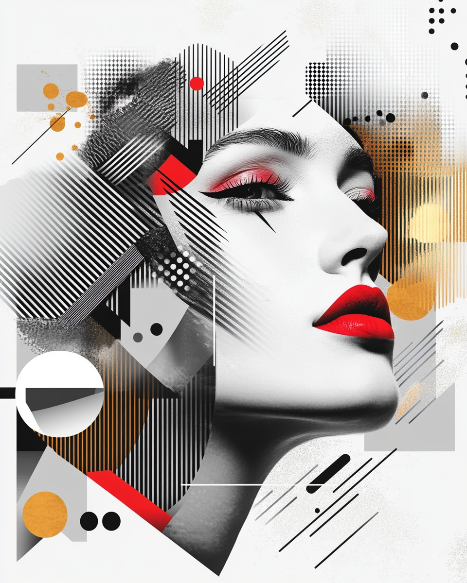 Geometric Woman Face Diamond Art Kit