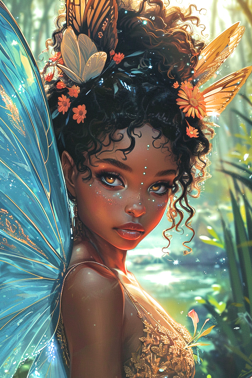 Dark Skin Fairy Diamond Art Kit