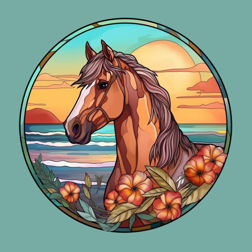 Tropical Horse Abstract Circle Diamond Art Kit