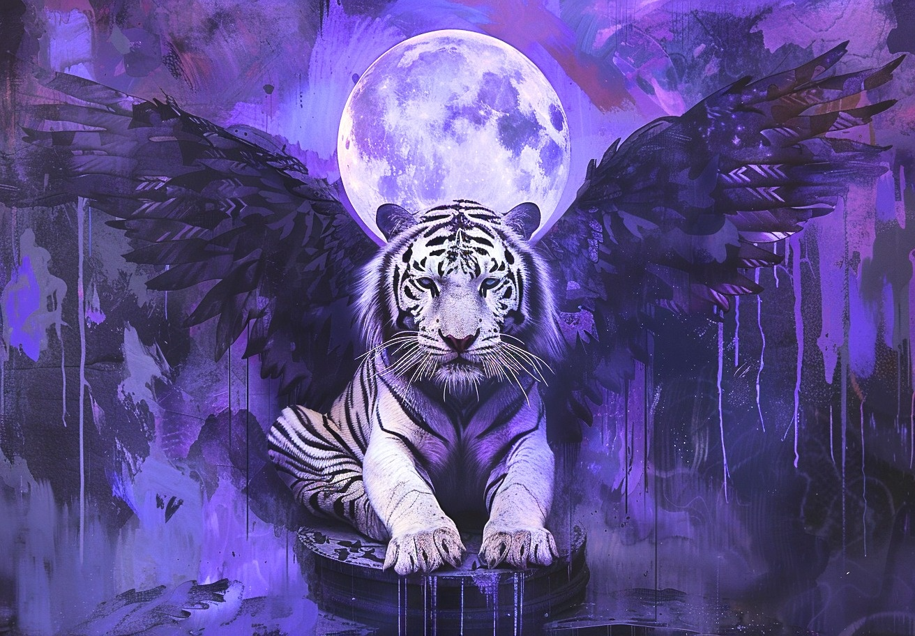 Abstract Purple Winged Tiger Diamond Art Kit