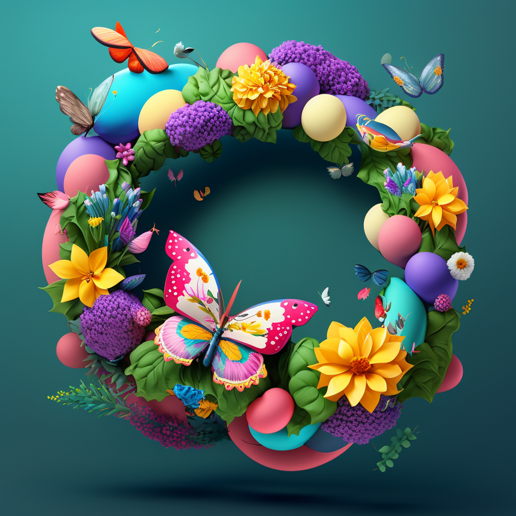 Egg Butterfly Wreath Diamond Art Kit