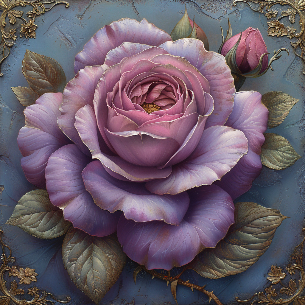 Purple And Pink Open Rose Diamond Art Kit