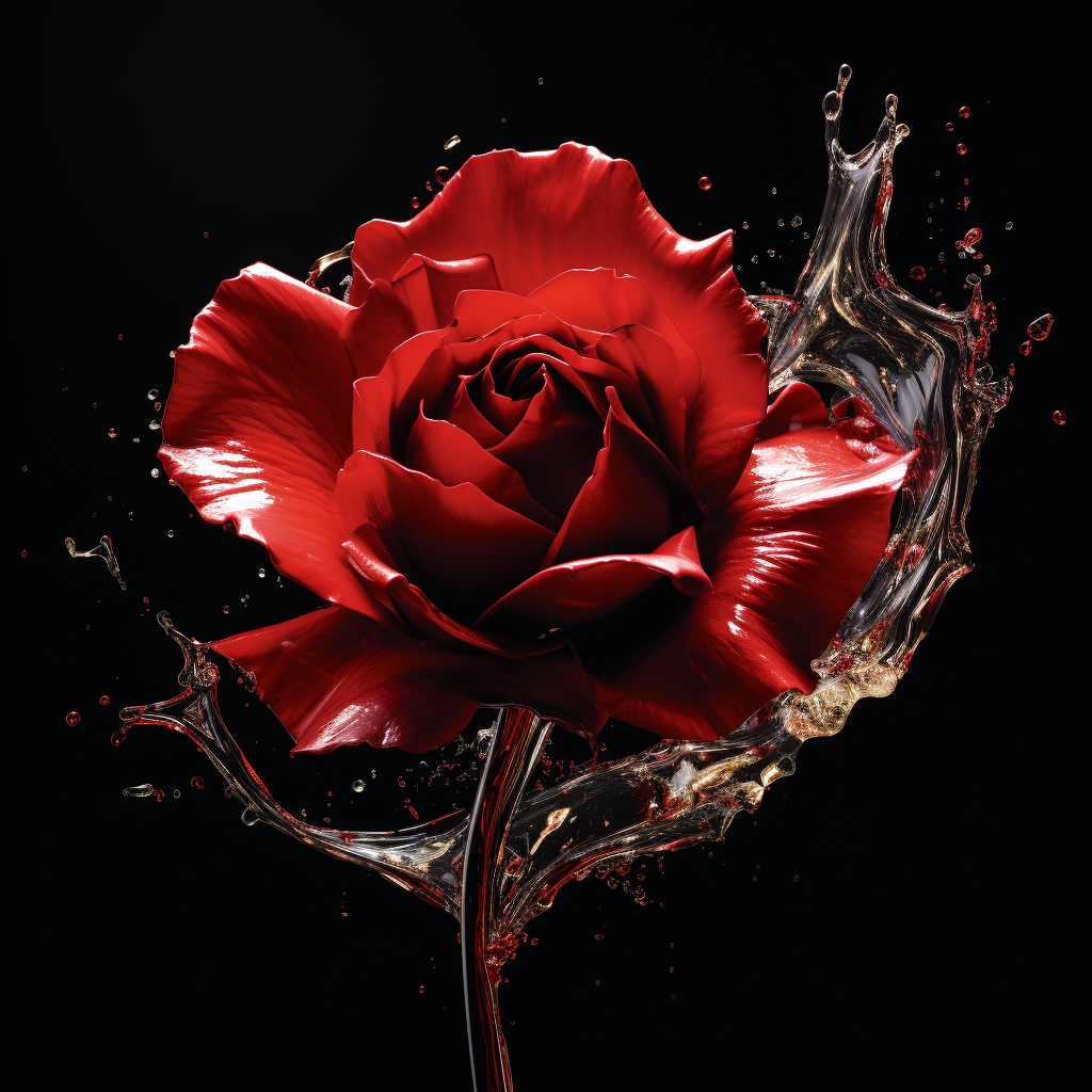 Splashing Red Rose Diamond Art Kit