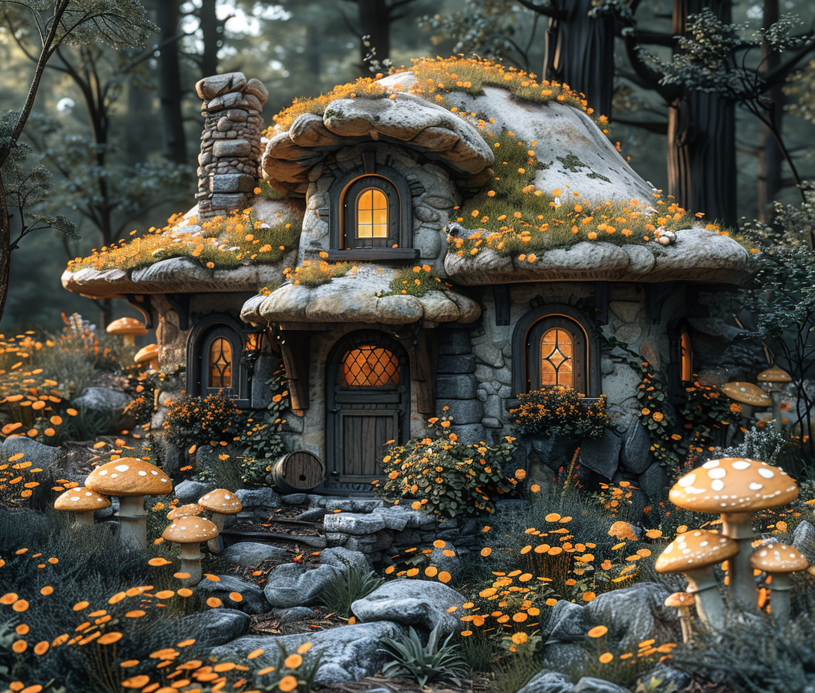 Mushroom Cottage Diamond Art Kit