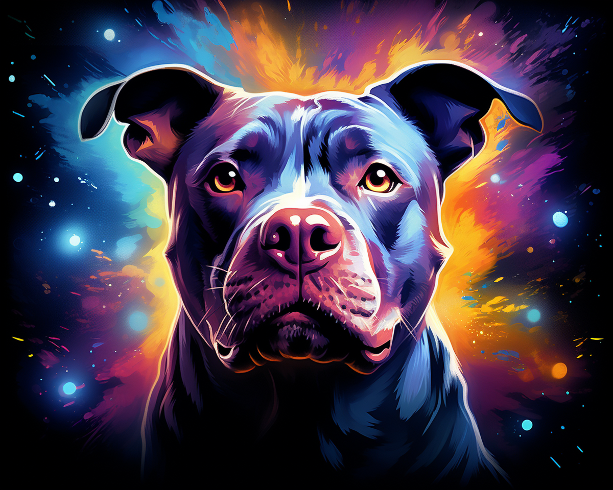 Color Explosion Pitbull Diamond Art Kit
