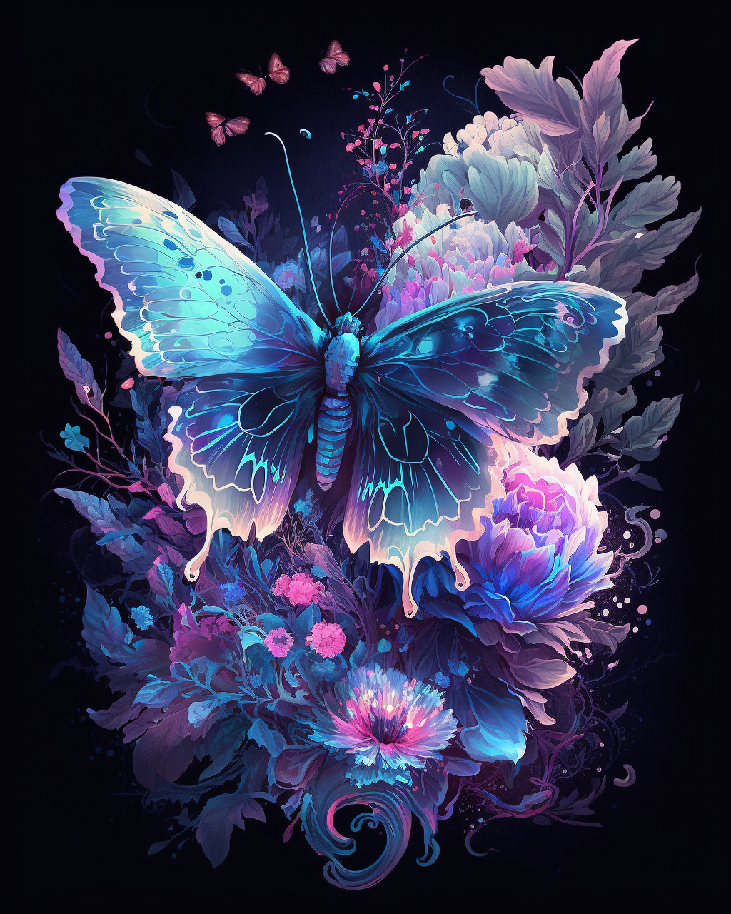 Blue Glowing Butterfly Diamond Art Kit