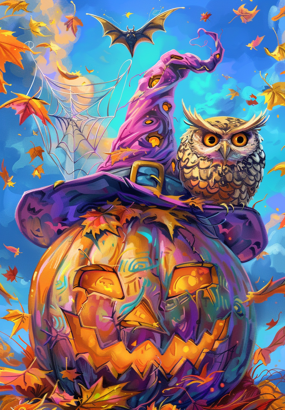 Purple Abstract Jacko Lantern Diamond Art Kit