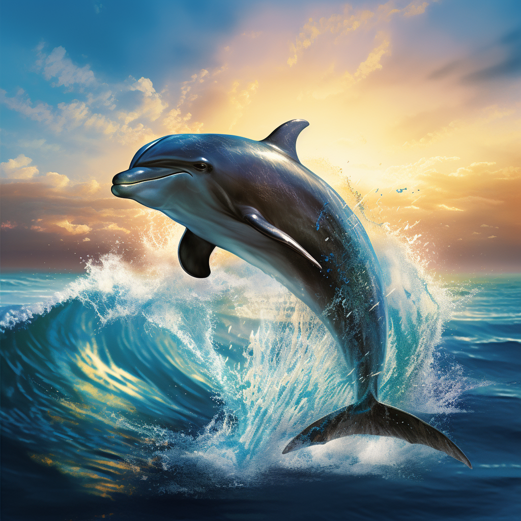 Sunset And Waves Dolphin Diamond Art Kit