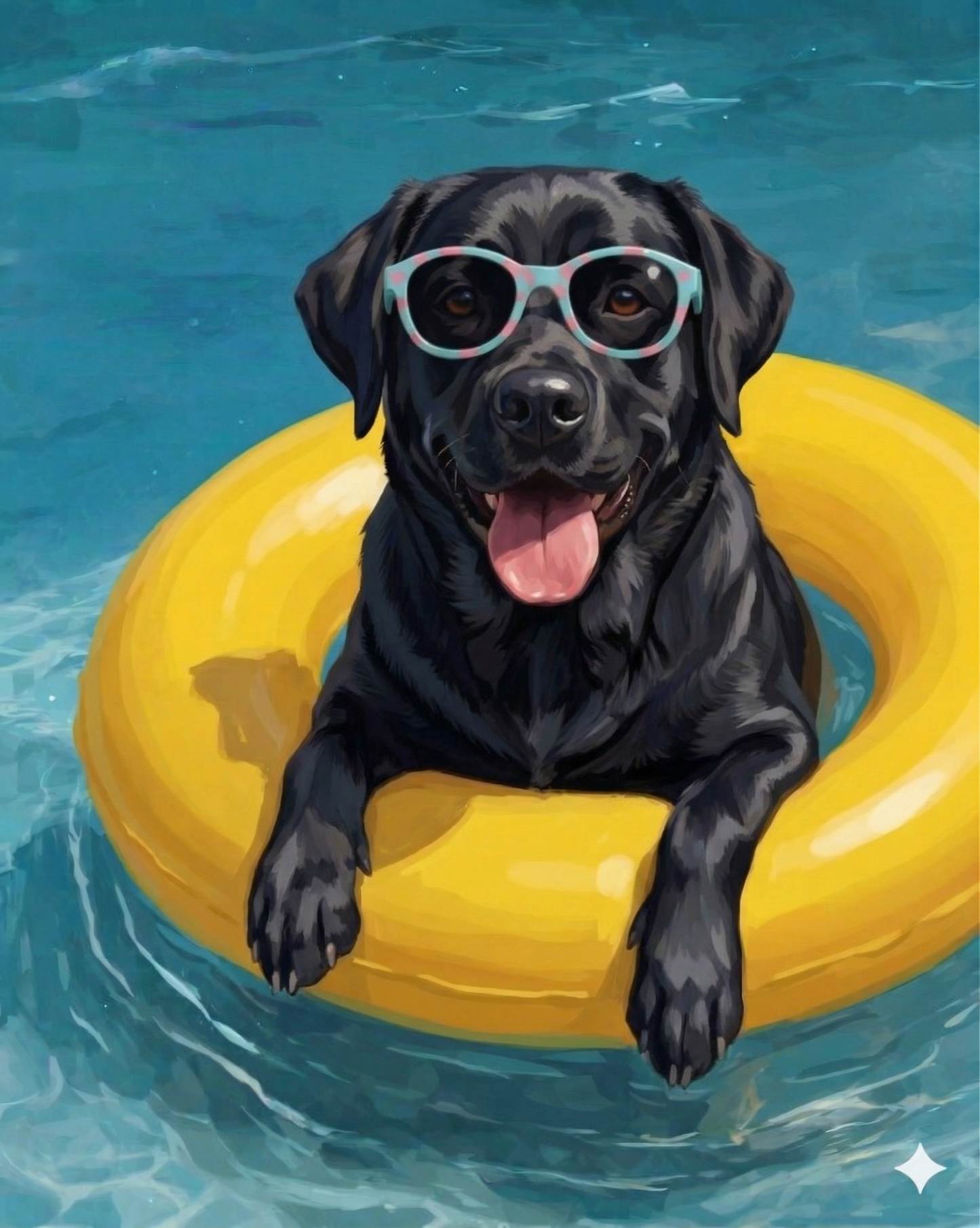 Hello Summer Black Labrador Retriever Diamond Art Kit
