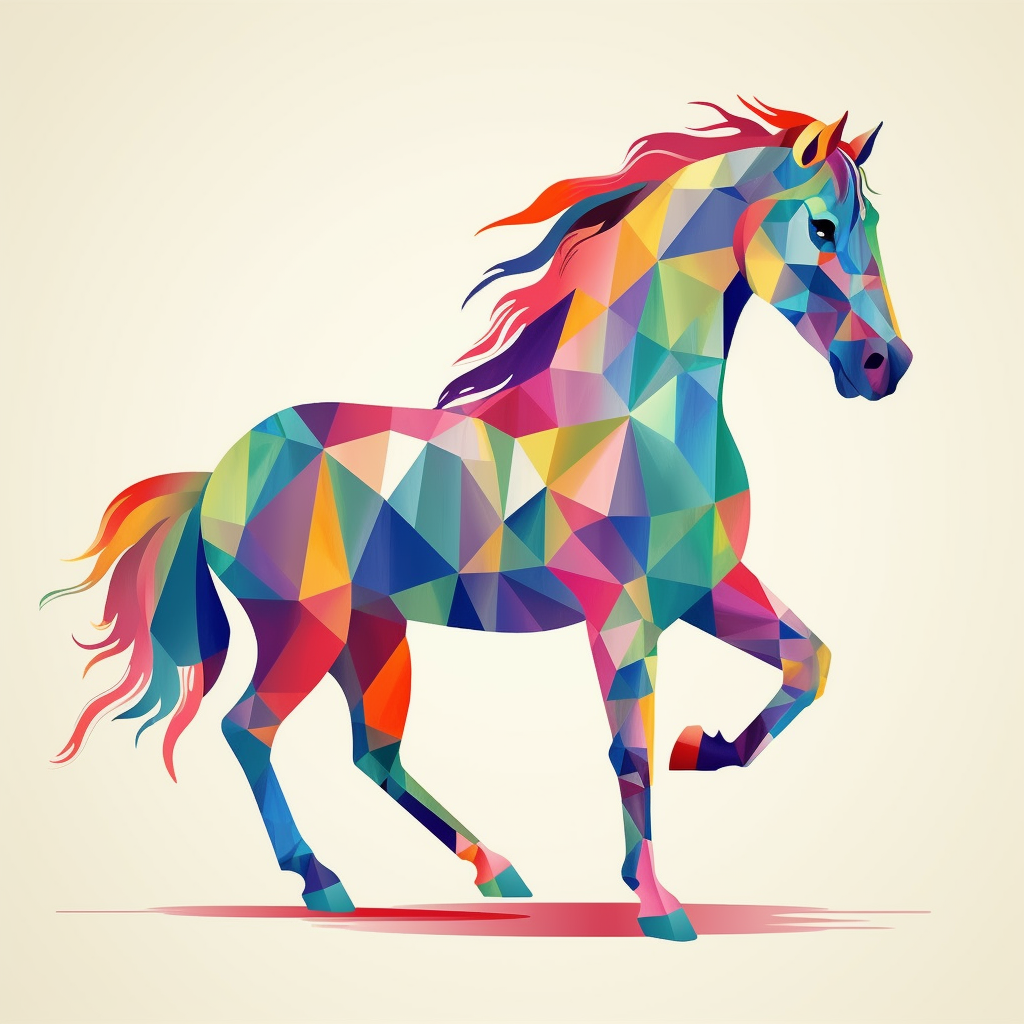 Colorful Shape Horse Diamond Art Kit