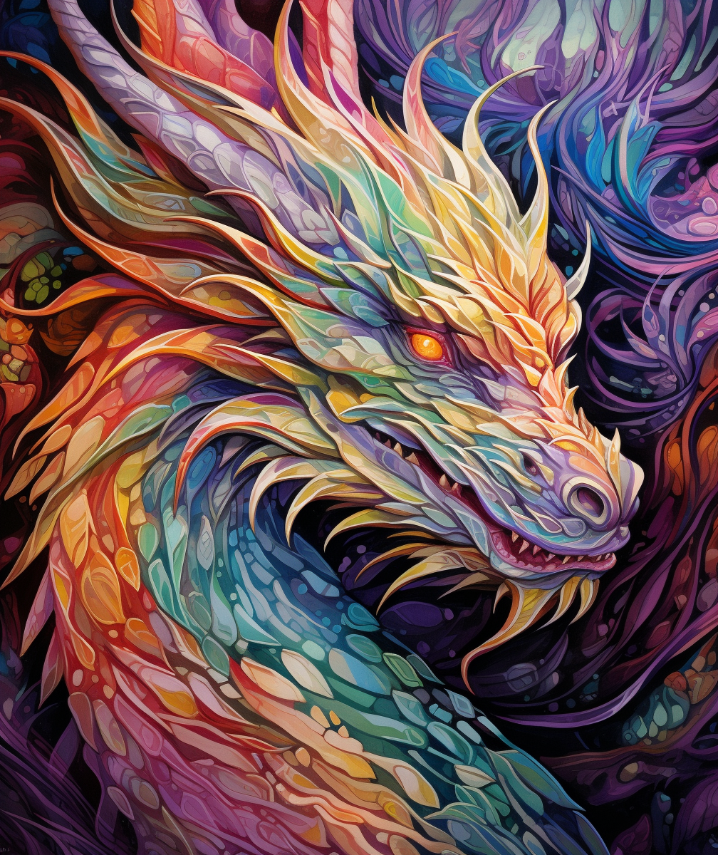 Light Rainbow Dragon Diamond Art Kit