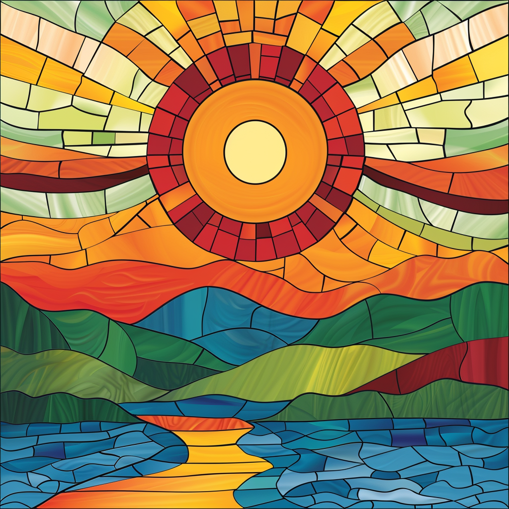 Abstract Sunrise Path Diamond Art Kit