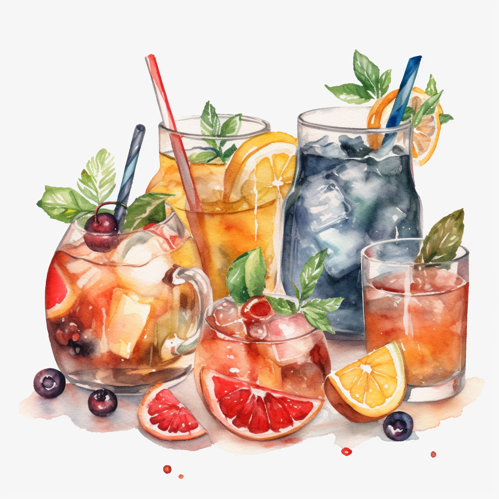 Summer Drinks Watercolor Diamond Art Kit