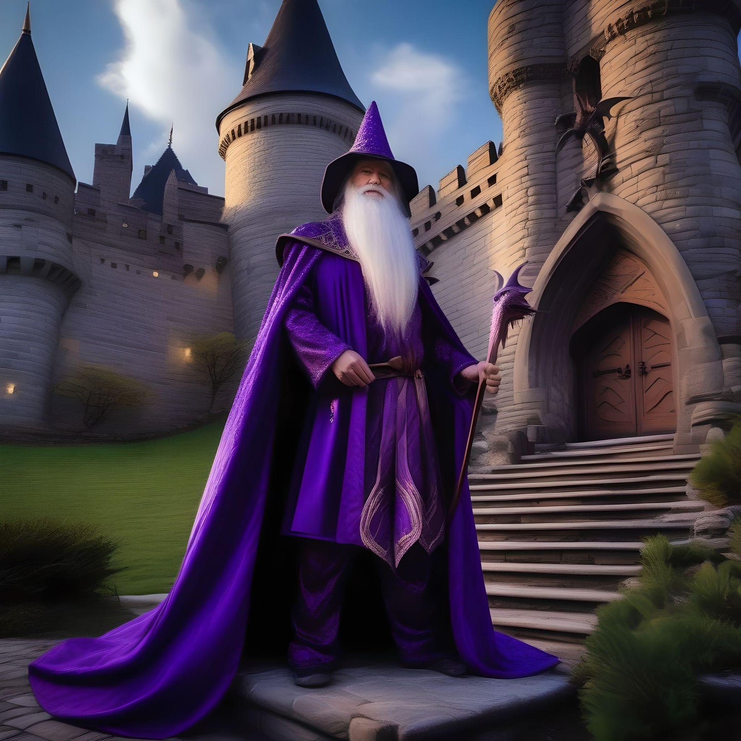 Castle Purple Robe Wizard Diamond Art Kit