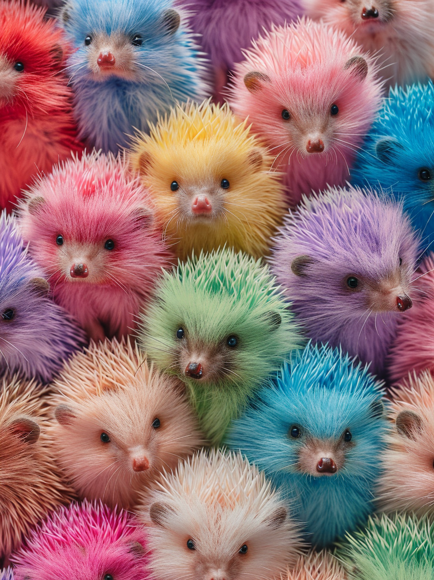 Colorful Fluffy Hedgehogs Diamond Art Kit