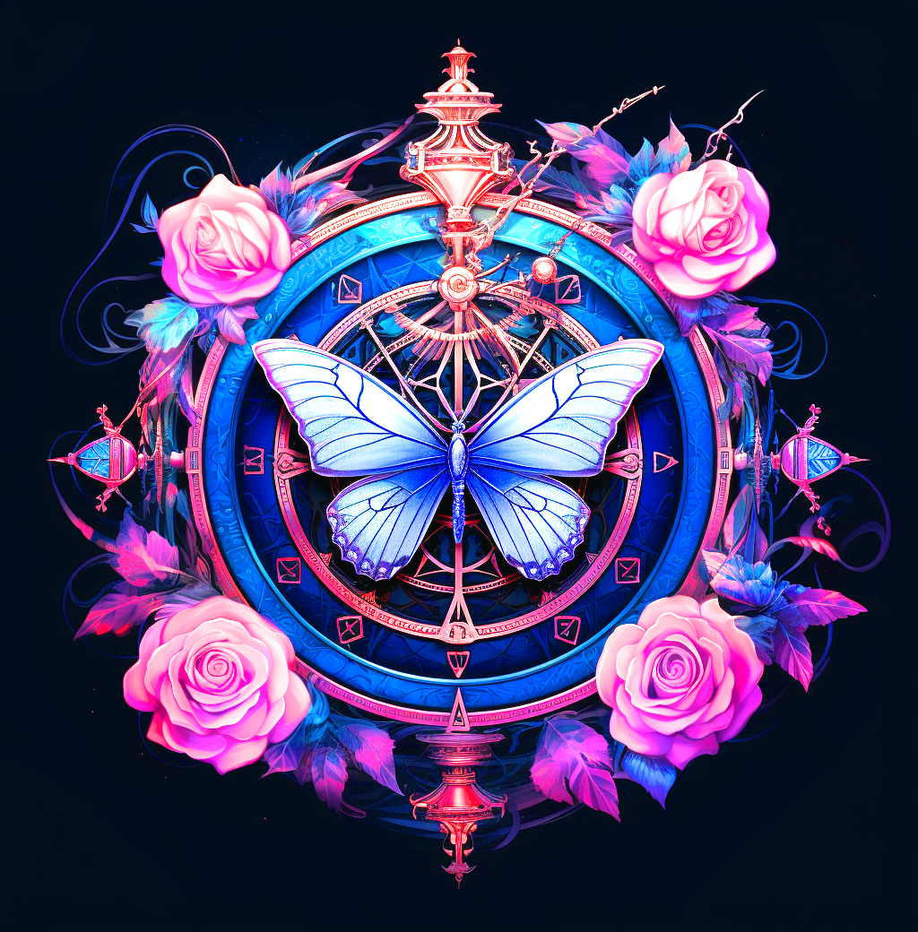Blue Butterfly Compass Diamond Art Kit
