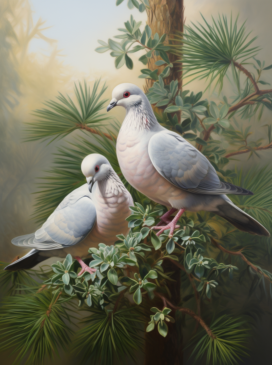 Two Doves In The Leaves Diamond Art Kit
