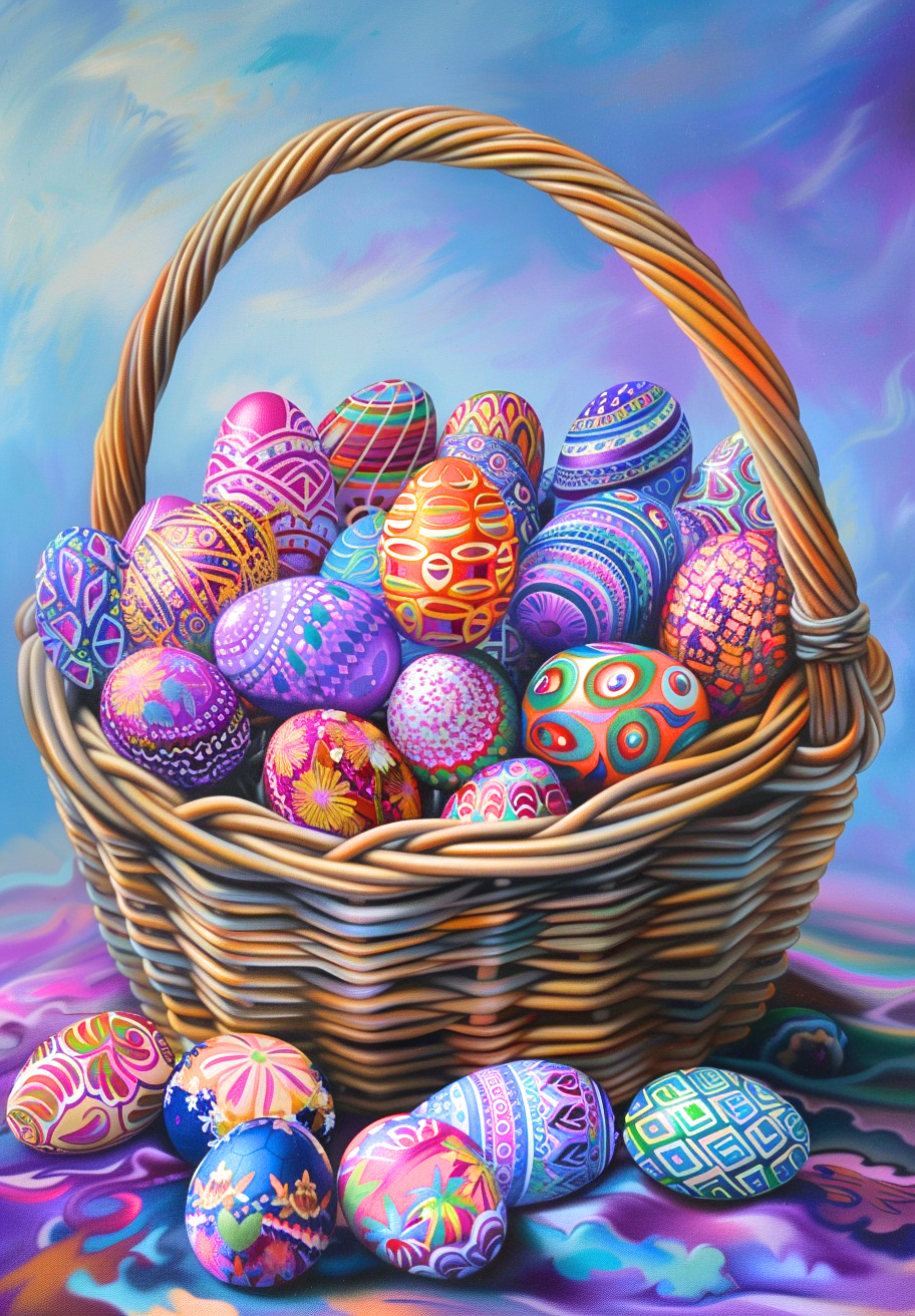 Purple Sky Easter Basket Diamond Art Kit