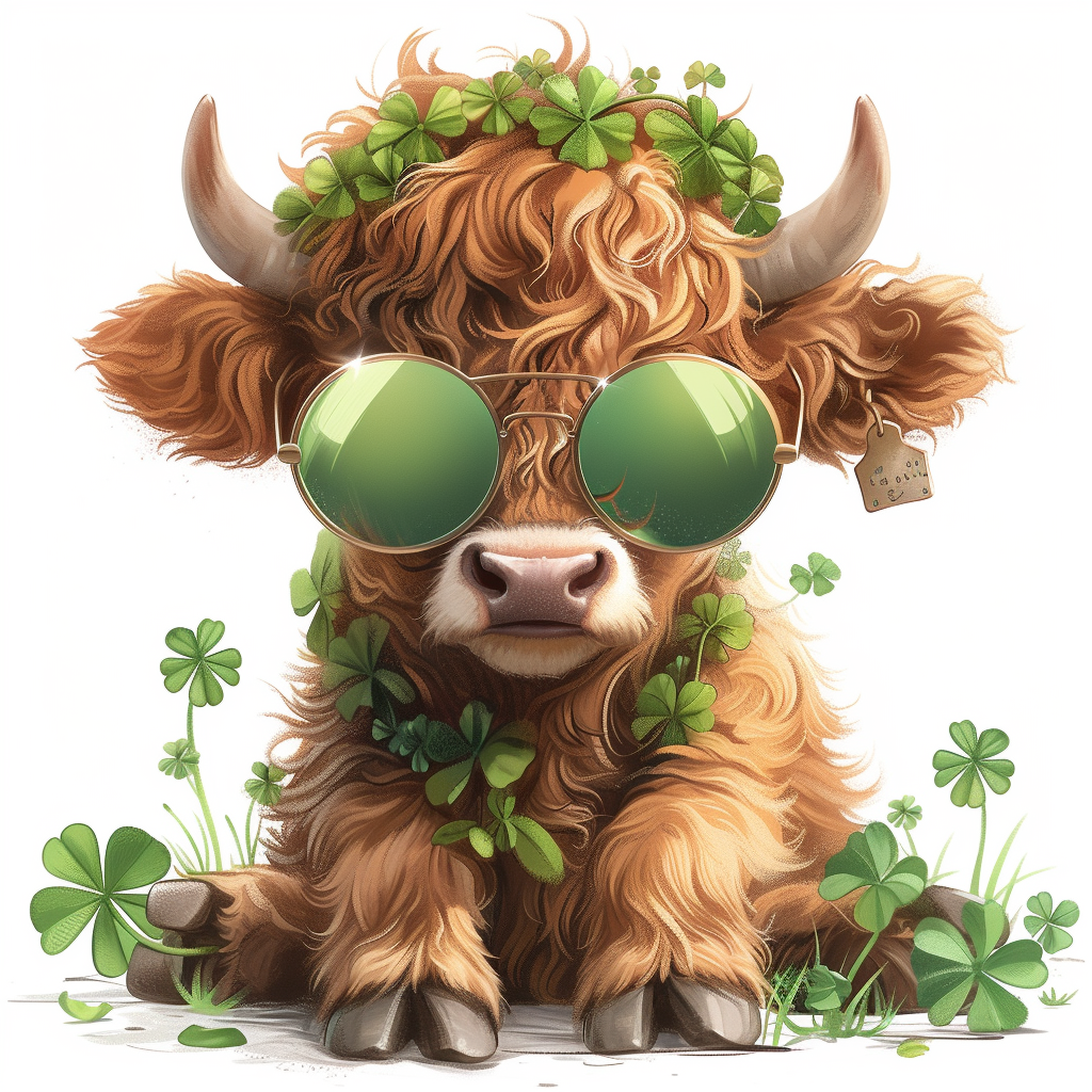 Shamrock Highland Calf Diamond Art Kit