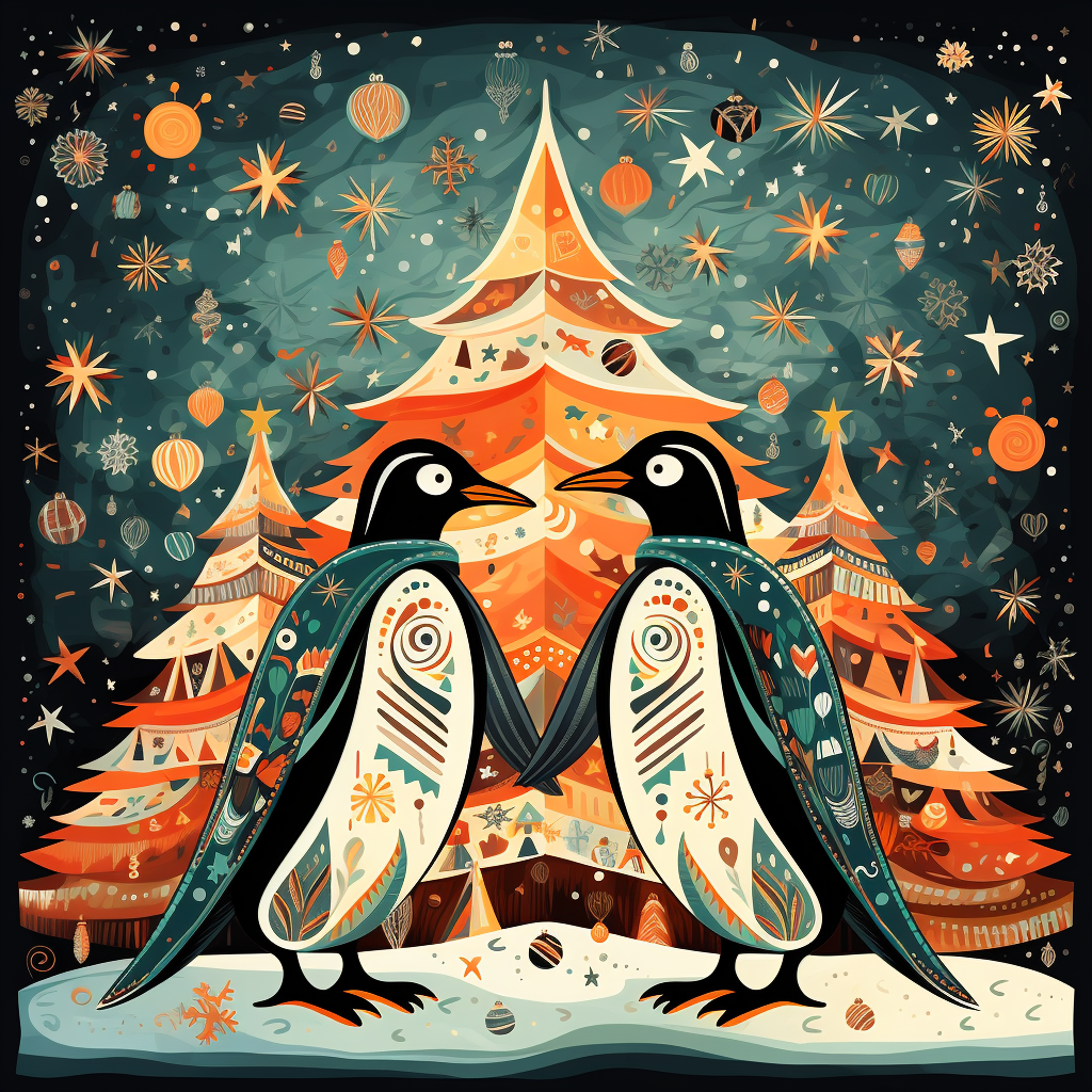 Abstract Pegu In Christmas Scene Diamond Art Kit