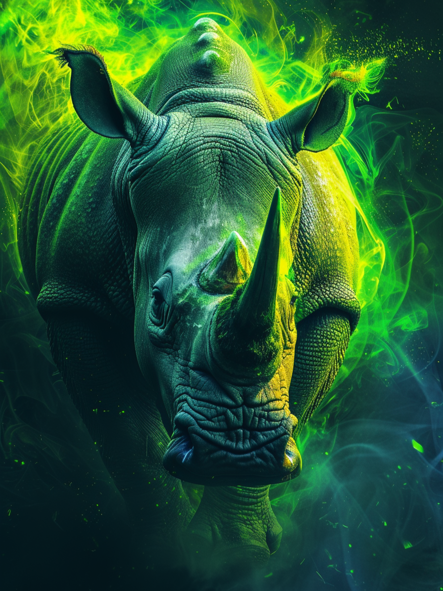 Green Glow Rhino Diamond Art Kit