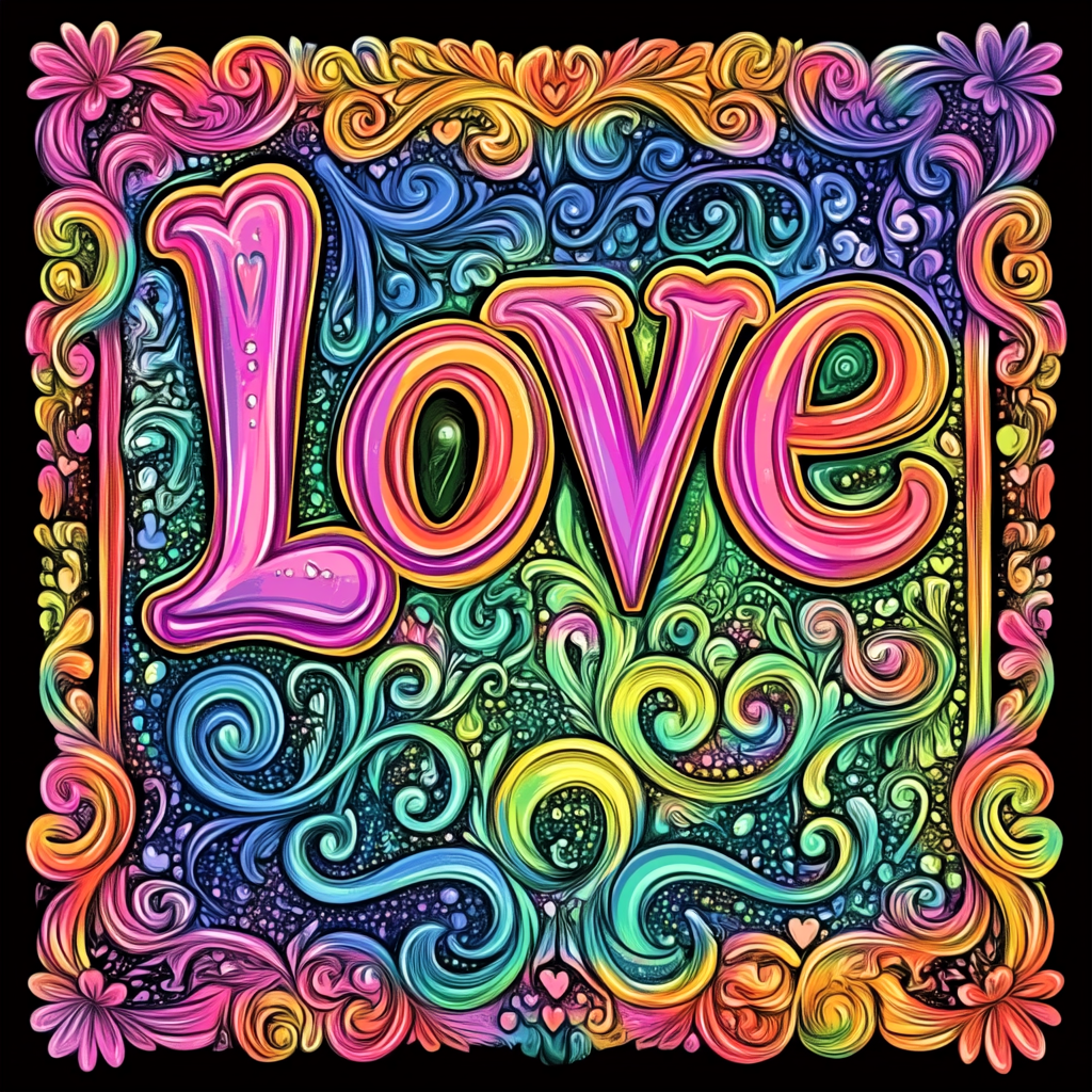 Colorful Swirl Love Diamond Art Kit