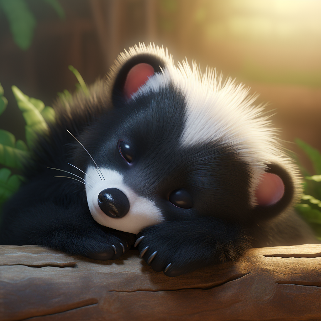 Sleeping Baby Skunk Diamond Art Kit