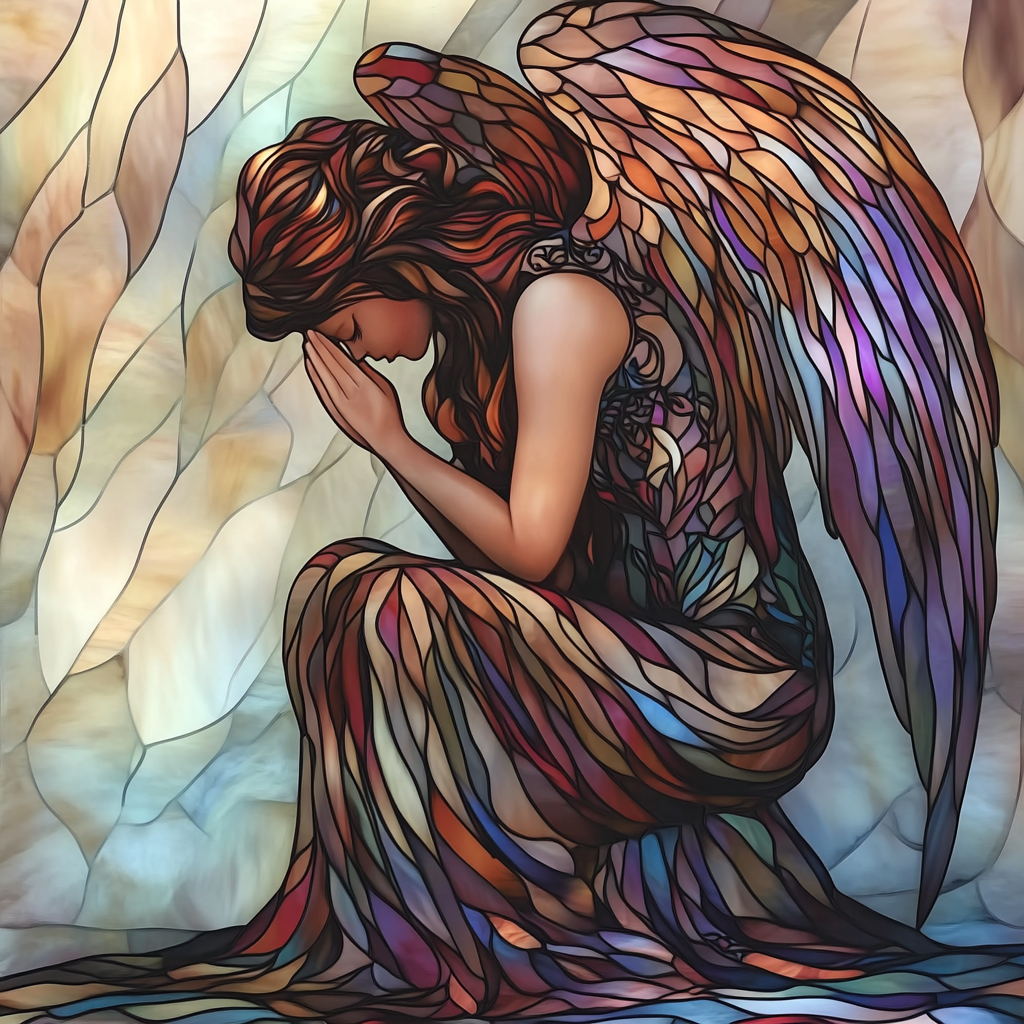 Dark Feather Praying Angel Diamond Art Kit