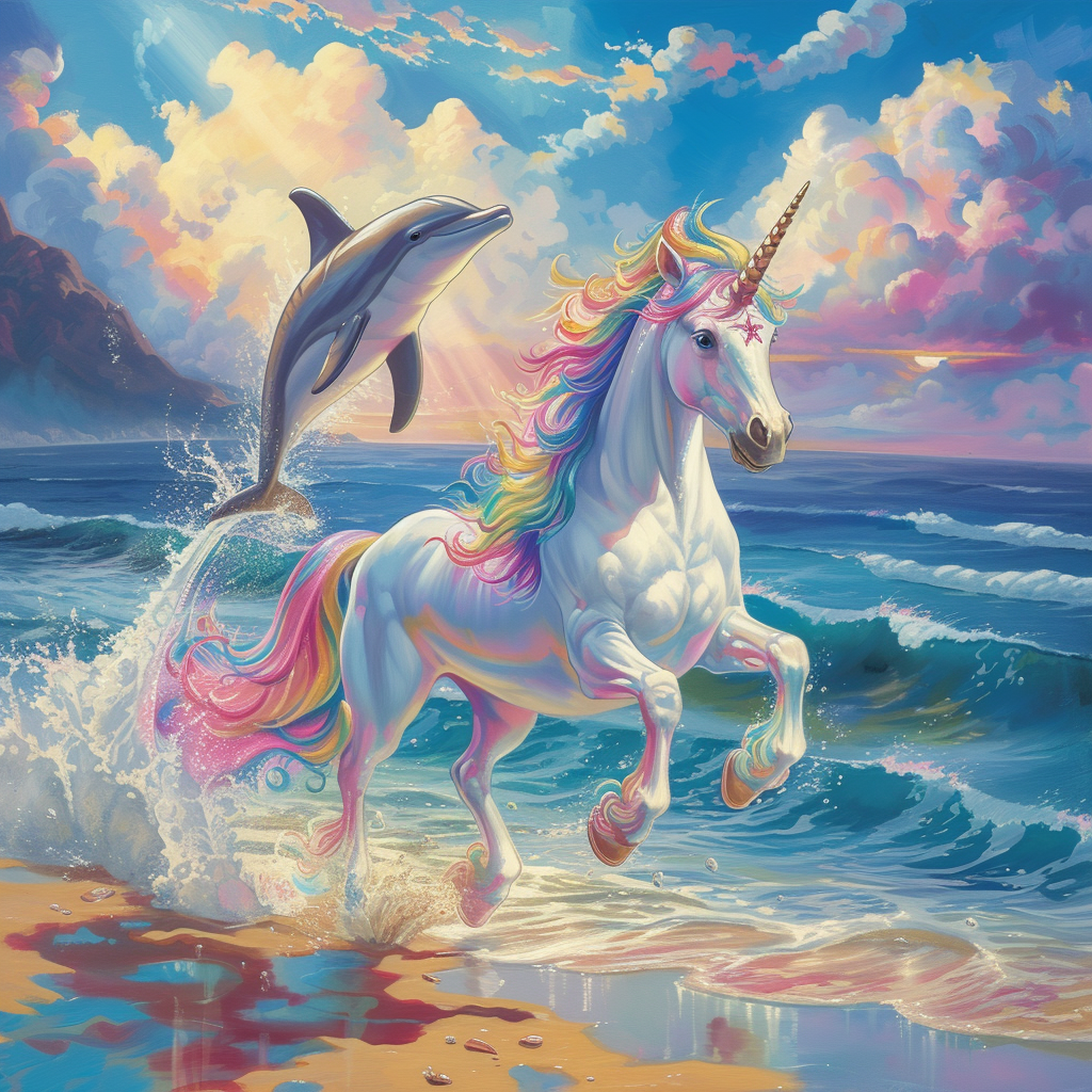 Dolphin And Unicorn Diamond Art Kit