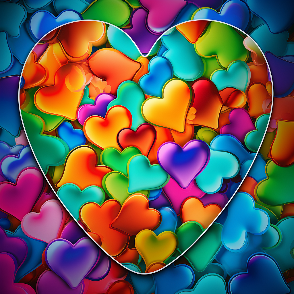 Shiny Colorful Hearts Diamond Art Kit
