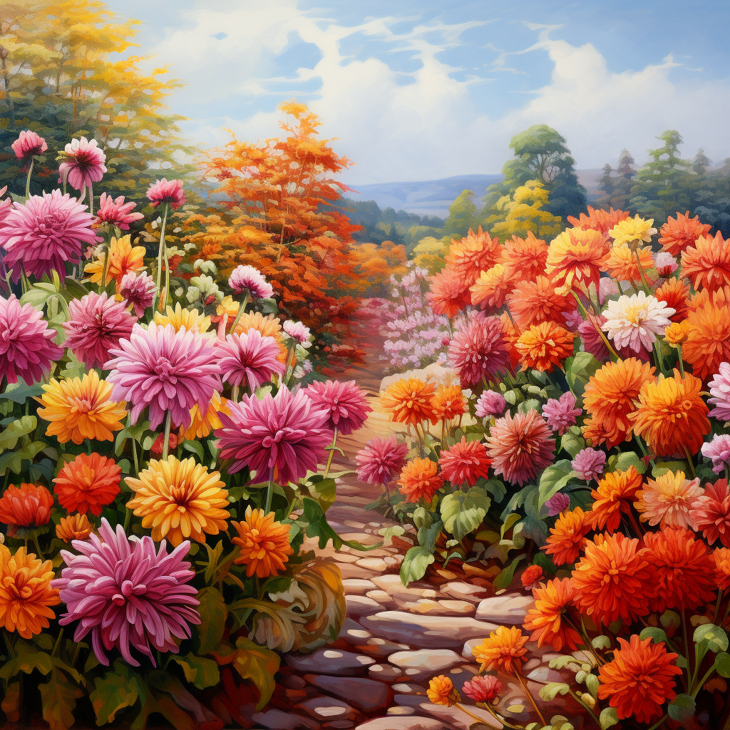 Stone Path Fall Garden Diamond Art Kit