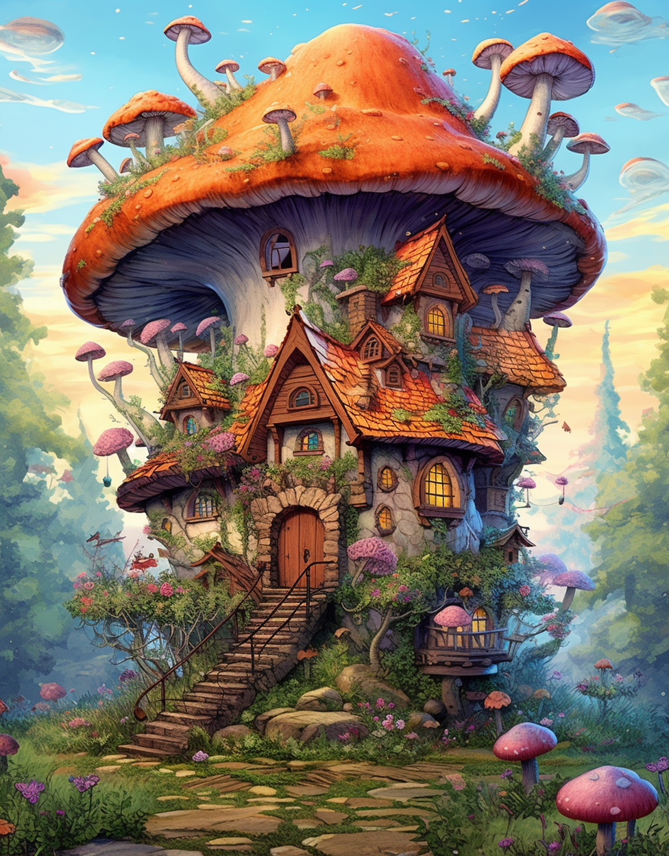 Mushroom Mansion Diamond Art Kit