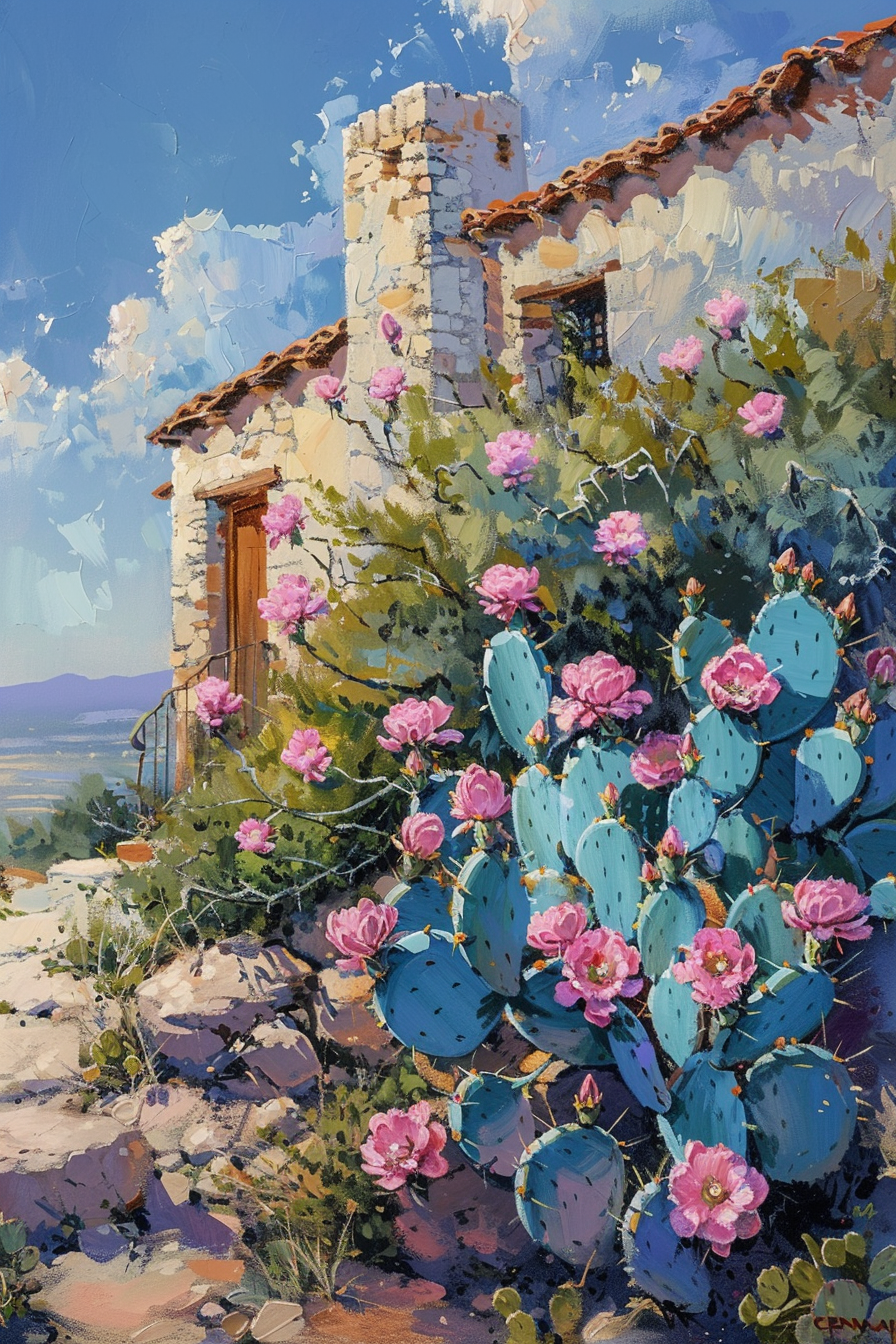 Pink Flower Cactus Diamond Art Kit