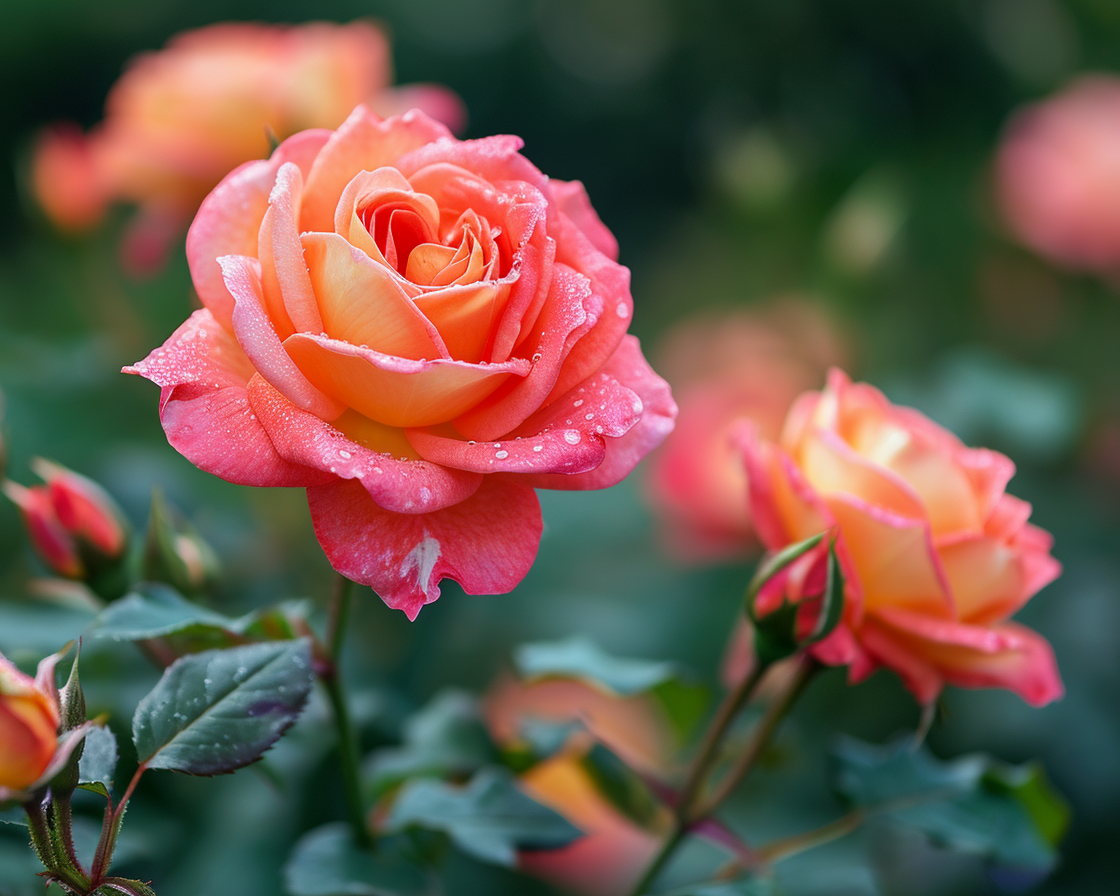 Yellow And Pink Rosebush Diamond Art Kit