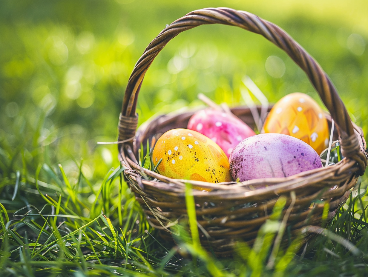Four Egg Easter Basket In The Grass Diamond Art Kit