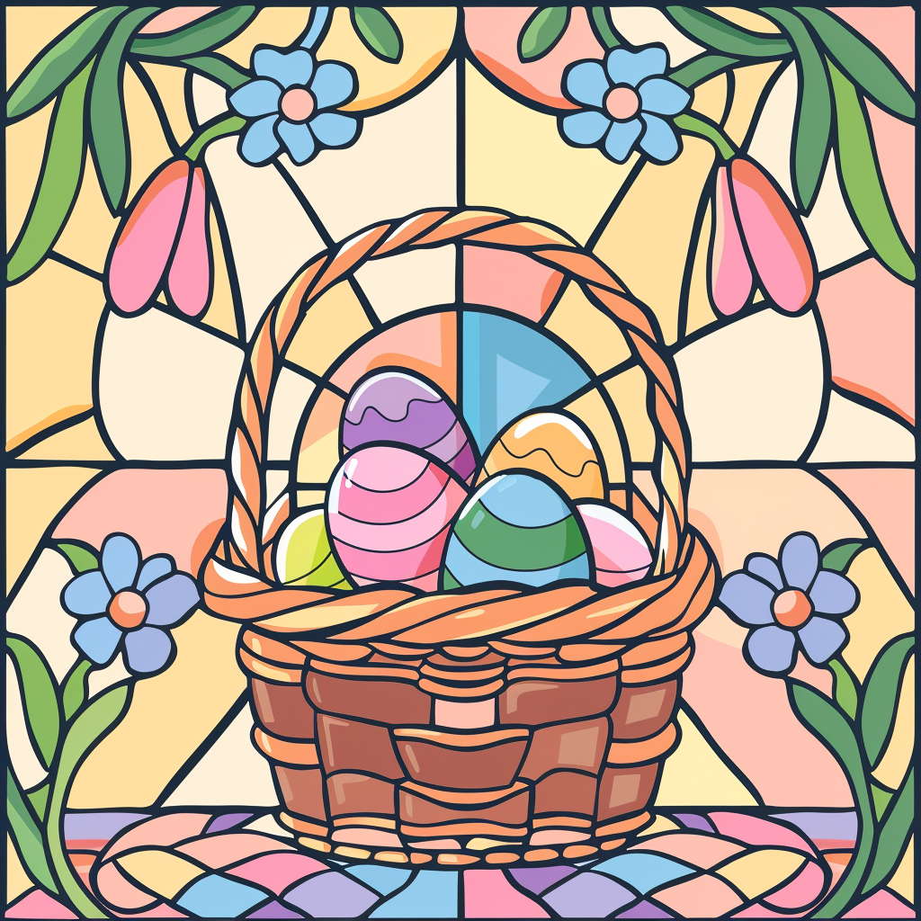 Easter Egg Basket Abstract Diamond Art Kit