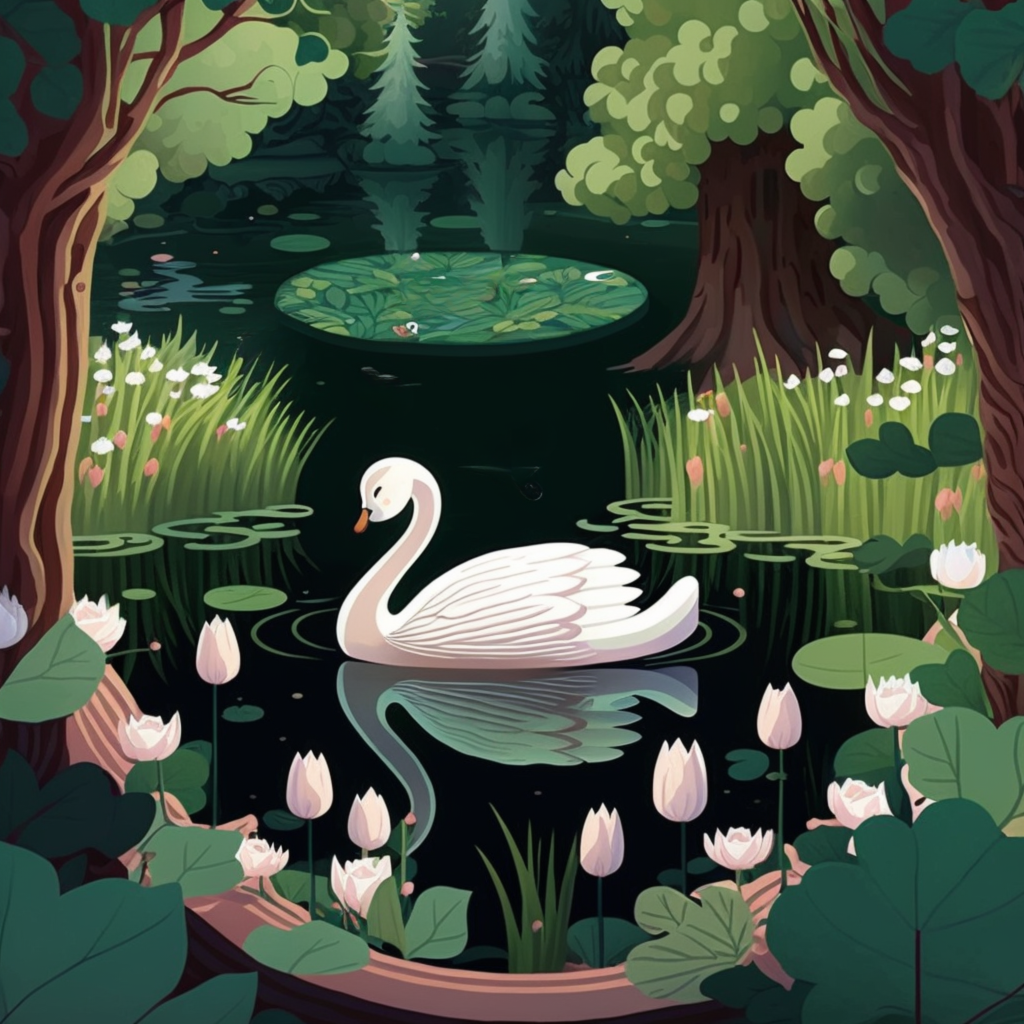 Swan And Tulips Diamond Art Kit