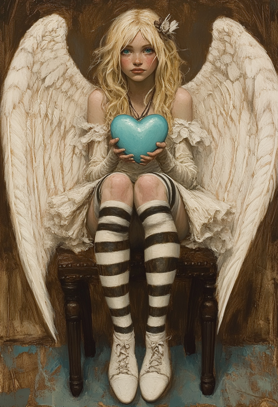 Striped Socks Angel Diamond Art Kit
