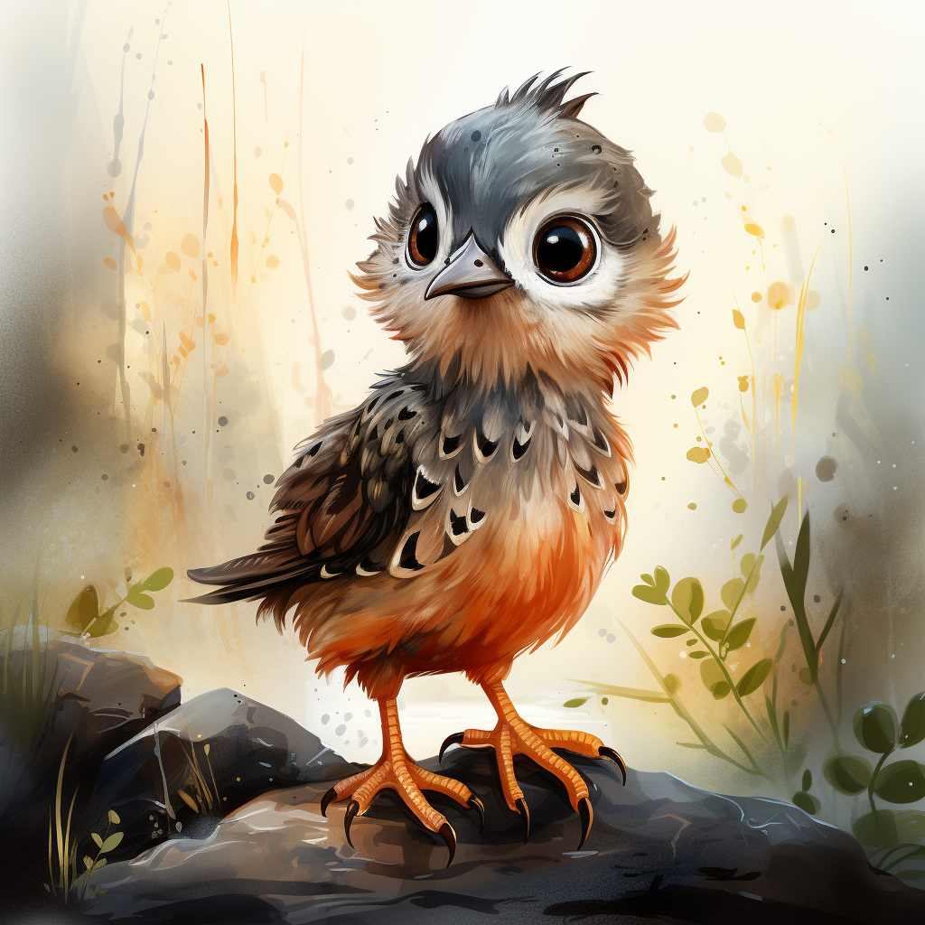 Baby Quail Watercolor Diamond Art Kit