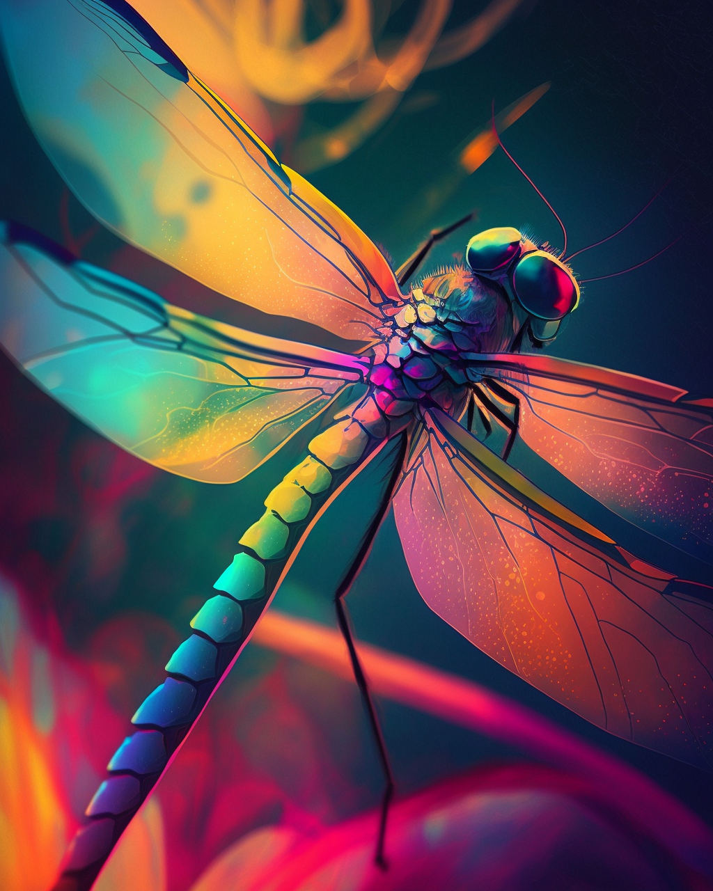 Abstract Rainbow Dragonfly Diamond Art Kit